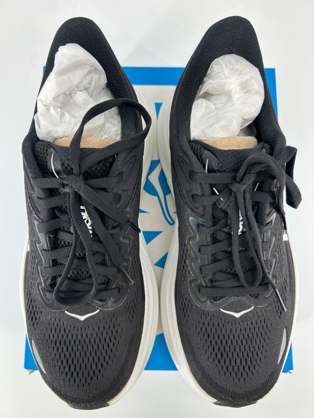 Hoka Bondi 9 Shoes Size 8.5 WIDE WIDTH Black White Running Sneakers Cushioned - Picture 3 of 13